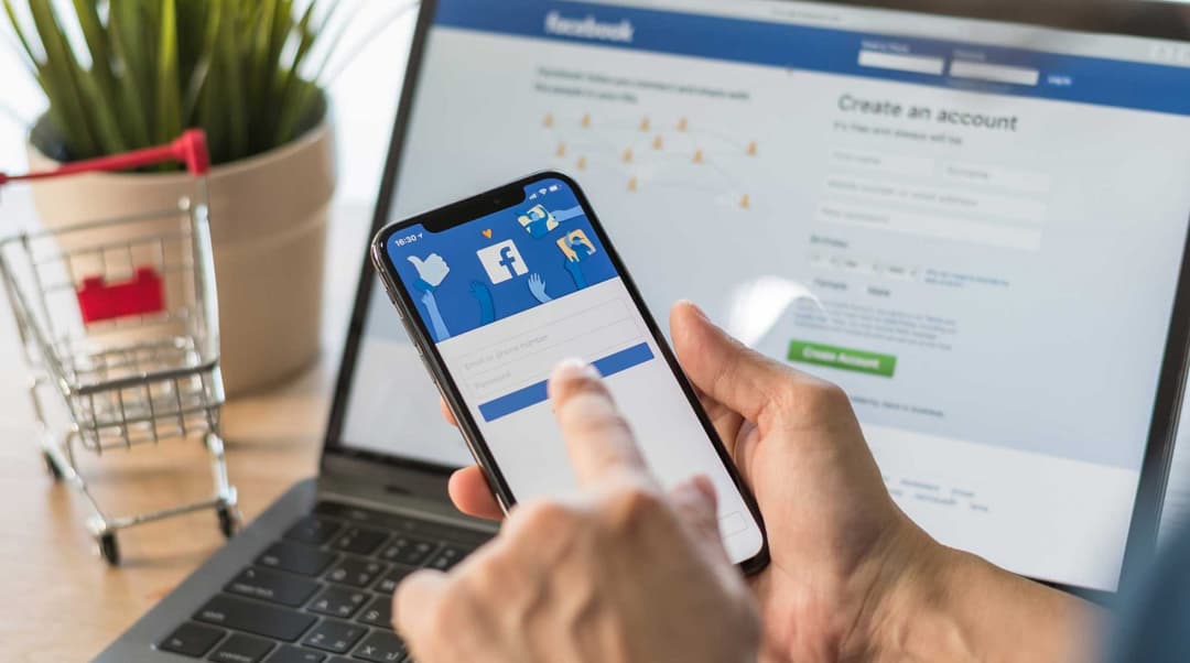 Person working on laptop in modern office